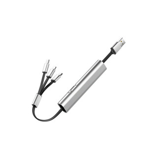 ร้อนอลูมิเนียม<span class=keywords><strong>3</strong></span> In 1พับเก็บได้พวงกุญแจ USB สายชาร์จ Micro USB Type C 3A สายชาร์จอย่างรวดเร็ว - Product Image 1