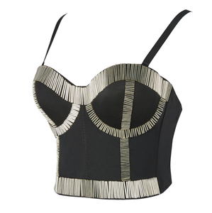 Femmes hauts et chemisiers décontracté Streetwear Clubwear haut court gilet Sequin sans manches Sexy débardeur argent femmes vêtements 1812 - Product Image 3