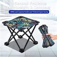 Tabouret pliant extra-épais et renforcé, tabouret de voyage portable pour l'extérieur, tabouret télescopique multifonctionnel arc-en-ciel