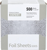 Feuilles de papier d'aluminium gaufré professionnelles pré-découpées, sûres pour les aliments, 5 po de large x 10,75 po de long, 500 unités, en boîte pop-up, pour coloration et coiffure