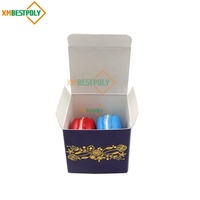 Boîte cadeau en papier pliable de luxe personnalisée, 2 packs, avec motif macaron et dorure à chaud, pour desserts, biscuits, anniversaires et événements