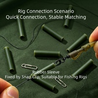 Kit de pêche à la carpe européen 30 pièces : 15 tubes en silicone et 15 clips à pression, manchons anti-emmêlement souples et résistants à l'usure (taille moyenne et grande)