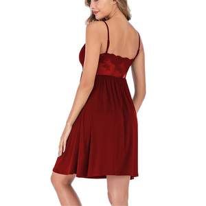 Chemise de nuit pour femmes Hongbo, respirante, à bretelles, pyjama pour femmes et lingerie en dentelle, longueur genou, vêtements de nuit pour femmes, sexy - Product Image 5