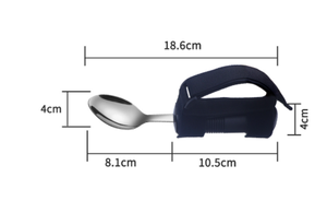Couverts adaptatifs ergonomiques pour personnes âgées Spork pour personnes âgées en caoutchouc poignée pliable en acier inoxydable à prise facile Spork pour les tremblements de la main - Product Image 5