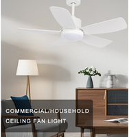 Ventilateur de plafond LED dimmable 3 couleurs, télécommande, 6 vitesses réglables, moteur DC sans balais silencieux, 5 pales en ABS, idéal pour salon - Meilleure vente