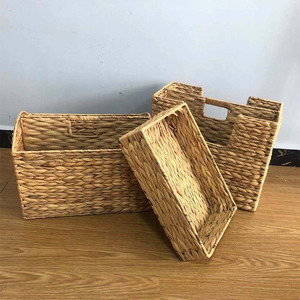 Cestino in Rattan a buon mercato all'ingrosso canna di legno Set di immagazzinaggio in tessuto <span class=keywords><strong>nero</strong></span> di cestini di <span class=keywords><strong>vimini</strong></span> per decorazioni da parete Boho - Product Image 4