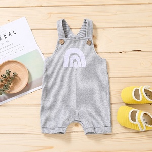 Romper Bayi Perempuan Laki-laki Balita, Romper Pelangi Katun Cetak, Pakaian Jumpsuit Suspender Overall - Product Image 4