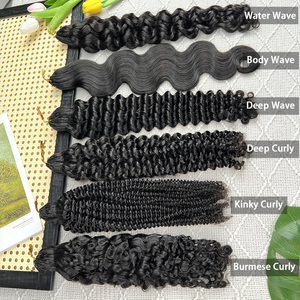 Cheveux humains bouclés birmans pour tresses au crochet, nœuds miracle, 100% cheveux humains bruts, tresses bohèmes, cheveux humains au crochet effet plume - Product Image 6
