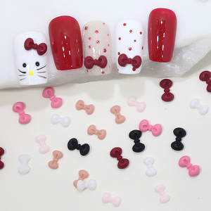 50 piezas/bolsa, venta al por mayor, dijes de resina con lazo de gatito, adornos de uñas kawaii, diamantes de imitación de resina 3D, decoración de uñas DIY para niñas - Product Image 6