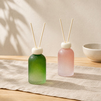 Diffuseur de parfum en verre craquelé rond de 200 ml, huile parfumée d'aromathérapie, ensemble de diffuseurs à bâtonnets pour salon, chambre à coucher, décoration de la maison
