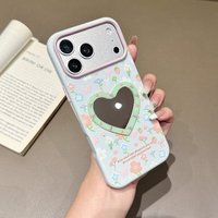 Étui de téléphone portable pour fille avec design floral Lichicase pour Honor X7C X6B Play 60 Plus avec miroir de maquillage intégré