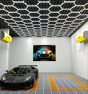 Lámpara LED Hexagonal de Rejilla para Garaje, Luces de Techo Modernas LED Hexagonales para Taller de Detallado de Autos - Product Image 1