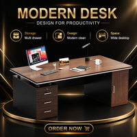 Bureau Informatique Moderne en Bois Robuste, Poste de Travail Commercial Très Vendu pour Personnel de Bureau