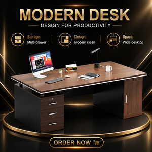 Muebles de Oficina Modernos Estación de Trabajo de Madera Robusta <span class=keywords><strong>Escritorio</strong></span> de Oficina de Gran Venta para Personal y Computadora - Product Image 1
