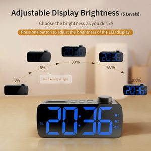 Relógio visor led de 6.3 polegadas, rádio digital, criativo, função de soneca eletrônica, abs + <span class=keywords><strong>lcd</strong></span>, geométrico de cn; gua - Product Image 3