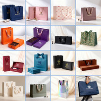 Luxury Personalized Printing Pink Plum Paper Bag Eco-friendly Foldable Reusable Kraft Craft Cardboard Paper Gift Bag with Handle