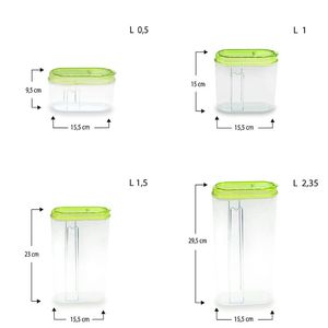 Set di contenitori ermetici per alimenti, 4 pezzi da 0,5L, 1L, 1,5L, 2,35L con coperchi salvafreschezza per conservare pasta e cereali - Product Image 2