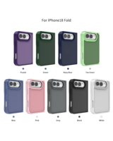 Coque antichoc intégrale pour iPhone 18 Fold, bicolore TPU PC, avec cadre de protection d'objectif surélevé, surface lisse anti-traces de doigts