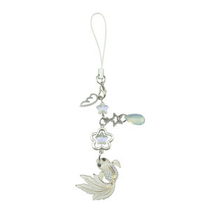 Breloque de téléphone portable perlée faite à la main, porte-clés Y2K, porte-clés anime mignon avec ailes de poisson et étoiles, cadeau pour petite amie - Product Image 1