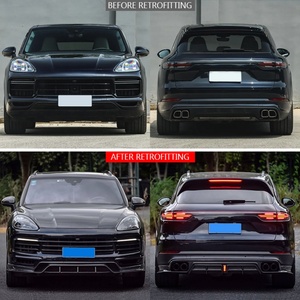 Modification et amélioration de voiture 9Y0 2018-2023 : Lame avant en fibre de carbone et lame arrière pour Cayenne Coupé - Product Image 2