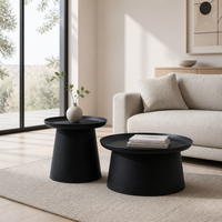 Table d'Appoint Ronde en Polypropylène pour Intérieur et Extérieur, Moderne, Nordique, Blanche, pour Salon, Table Basse en Plastique – Vente en Gros Usine