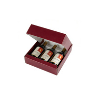 Boîte à vin portable pour trois bouteilles avec logo personnalisé, emballage cadeau en carton, revêtement UV, gaufrage, concept magnétique, effet disparaissant