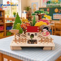 Jouets en bois pour enfants : Blocs de construction DIY pour petit jardin, pour une plantation amusante et l'éveil éducatif, puzzle 3D et jeux d'apprentissage