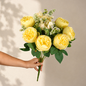 Flores Artificiales Directas de Fábrica, Rosa Austin de Tacto Real, Tallo Largo, Decoración Floral - Product Image 5