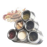 Pot de stockage de poivre magnétique en acier inoxydable en gros, ensemble de contenants à condiments personnalisés, ensemble de pots à épices