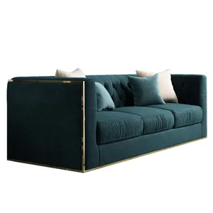 Victorian Set Furniture Ruang Tamu Gaya Italia, Kayu Solid Klasik Sofa Nordic