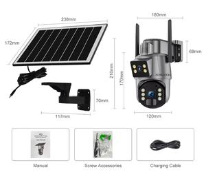 Ubox-Sistema de cámara de seguridad CCTV Solar 4G, cámara de doble lente de 6MP, CMOS para uso doméstico al aire libre, cámara de protección de observación lista - Product Image 5