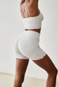 Pantalon de yoga court trois quarts haut pour femmes Short de fitness d'été Cordon de serrage Sensation douce Short de sport Butt Lift Entraînement pour femmes - Product Image 3