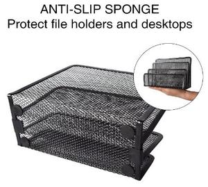Desk Mail <b>Organizer</b> <b>File</b> Holder Letter Sorter with 3 Vertical Upright Metal Mesh Paper <b>Organizer</b> for Home or Office Desktop - Product Image 3