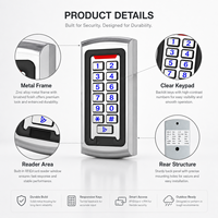Lector de Tarjetas de Identificación EM de 125KHz, Controlador de Acceso para Puertas, Carcasa Metálica, Sistema de Seguridad con Teclado Independiente para Interiores, Control de Acceso