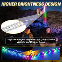 Nueva Antena Luminosa RGB de 2 Pies, 3 Pies, 4 Pies, 5 Pies y 6 Pies, Mástil con Luz LED COB para Vehículos Todoterreno, Camiones y Automóviles