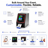 Kiosque d'impression de badges RFID en libre-service personnalisé MASUNG pour l'enregistrement des événements, les salons professionnels et les expositions, avec imprimante d'étiquettes NFC