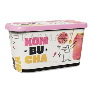 Envases de plástico de 1.3 litros (1.2 cuartos) para helado y gelato, aptos para congelador, con tapas, libres de BPA, con etiqueta. - Product Image 3