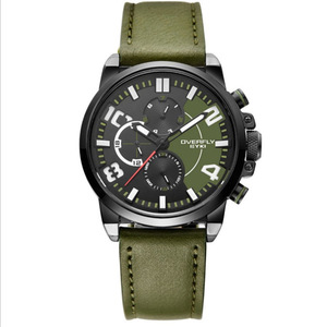 Montre-bracelet multifonctionnelle décontractée pour hommes, bracelet en cuir - Product Image 3