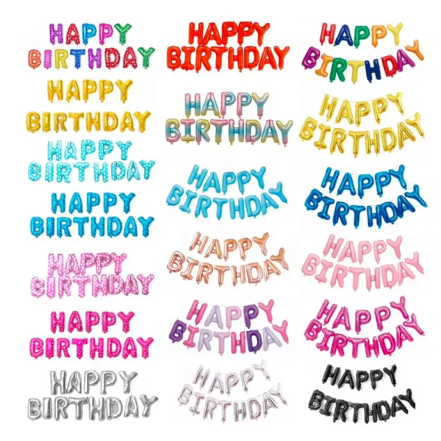 20 색 16 인치 생일 축하 호일 풍선 세트 헬륨 웨딩 파티 장식 풍선