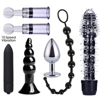 Ensemble de 26 pièces de lingerie sexy, pinces à tétons, menottes, fouet, corde, vibrateur anal, kit de bondage pour jeux sexuels en couple
