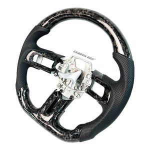 Volant sport en cuir perforé en fibre de carbone forgée noire, vente directe d'usine, adapté à la Ford <span class=keywords><strong>Mustang</strong></span> <span class=keywords><strong>GT</strong></span> 2011-<span class=keywords><strong>2014</strong></span> - Product Image 2