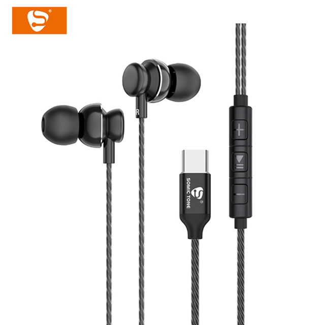SOMIC TONE C12 1.2M Wired Type-C In-Ear Earbuds with IPX4 Waterproof & Stereo Sound Compatible with iPhone 15/16 Pro