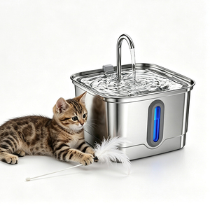 Odor Free Stainless Steel Pet <b>Water</b> Dispenser Auto Circulation Cat Dog <b>Water</b> Fountain - Product Image 1
