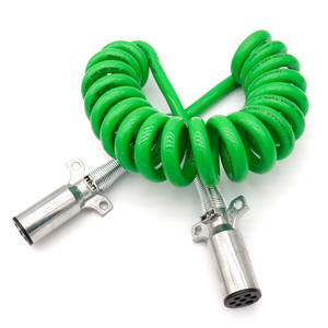 Cable en espiral de remolque de suministro de fábrica, Cable verde resistente de 7 vías, extensión de luz de remolque, Cable de resorte espiral de plomo - Product Image 4