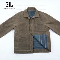 LARSUR Custom Factory Veste de chasse en toile de canard enduite de cire lourde avec couverture doublée Veste de motocycliste motard