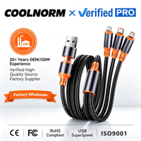 Cable de Carga Rápida 5 en 1, Cable de Datos de Aleación de Aluminio USB-A de Carga Rápida de 100 W, Trenzado y Reforzado, Dos en Uno, para Teléfonos USB Tipo C