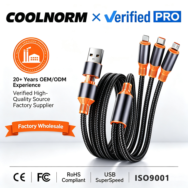 5-in-1 Fast Charging Cable Bold Braided Two-in-One 100W Fast-Charging USB-A Aluminum Alloy Data Cable for Phones USB Type-C