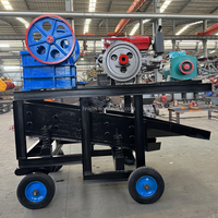 Broyeur à mâchoires avec une machine de criblage portable exportée au Kenya, capacité de traitement de 2 à 4 tonnes par heure