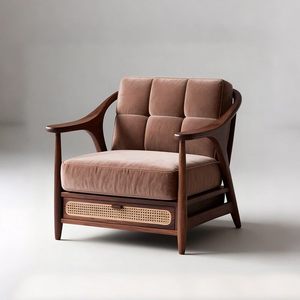 Fauteuil inclinable avec tiroir de rangement, fauteuil moderne en velours de style mid-century pour la maison ou le bureau - Product Image 6