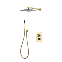 Mitigeurs de douche encastrés carrés en laiton noir mat de conception contemporaine Nouvelle vanne thermostatique en céramique pour eau chaude et froide polie